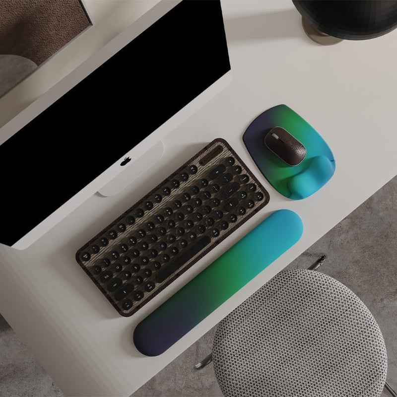 DemonChest ErgoFlow Gel Wrist Rest Mouse Pad-Ergonomic Cushion for Desk, Cute Aesthetic Computer Decor for Women,Small Mousepad Mat&Laptop Pads-Office,Home Wireless Support&Ergo Accessories (08Aurora Borealis) - Image 2